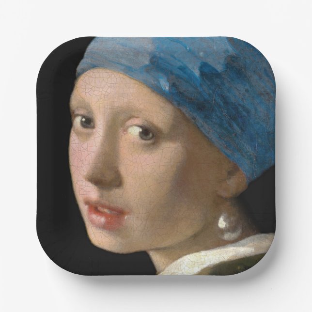 Johannes Vermeer - Mädchen mit Perlenohrring Pappteller (Vorderseite)