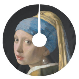 Johannes Vermeer - Mädchen mit Perlenohrring Polyester Weihnachtsbaumdecke