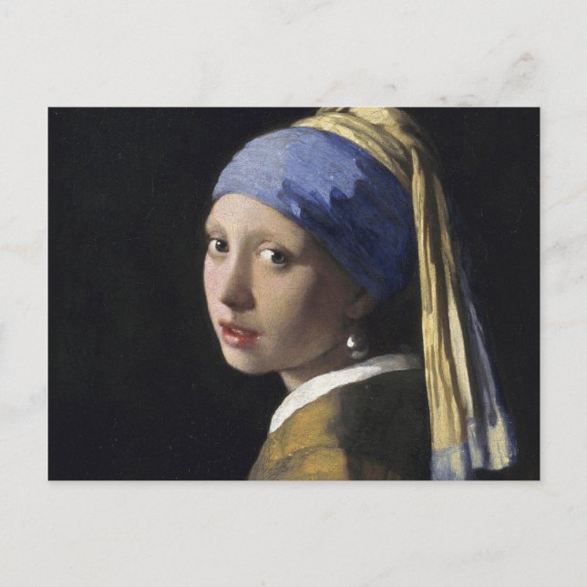 Johannes Vermeer - Mädchen mit Perlenohrring Postkarte (Vorderseite)