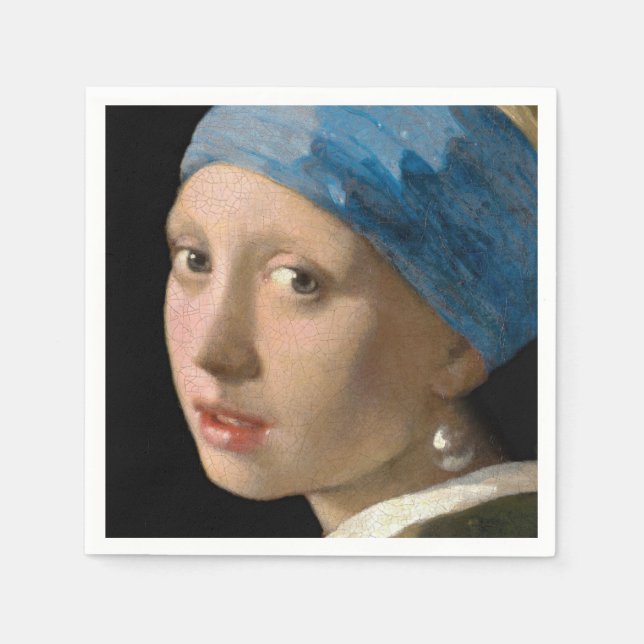 Johannes Vermeer - Mädchen mit Perlenohrring Serviette (Vorderseite)