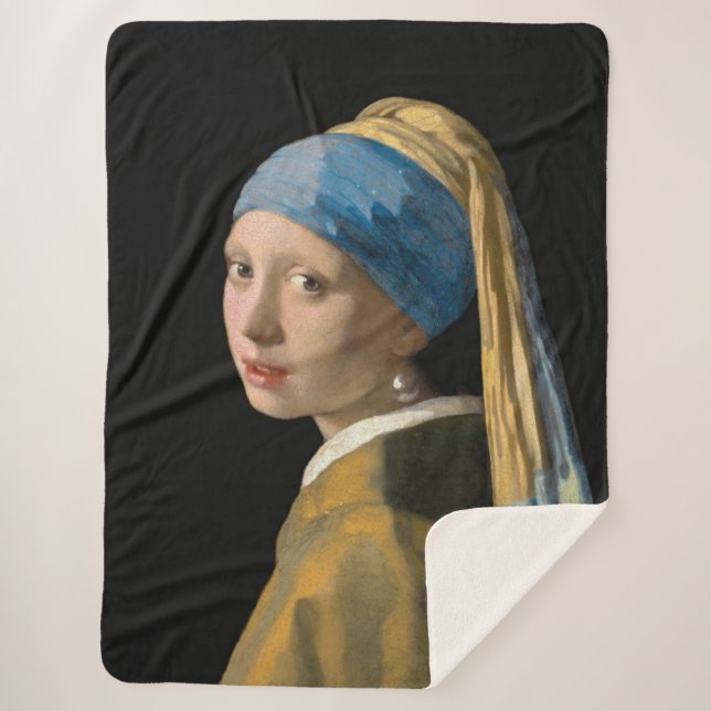 Johannes Vermeer - Mädchen mit Perlenohrring Sherpadecke (Vorderseite)