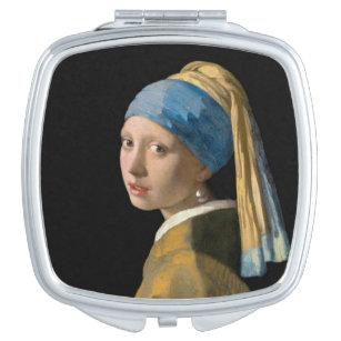Johannes Vermeer - Mädchen mit Perlenohrring Taschenspiegel