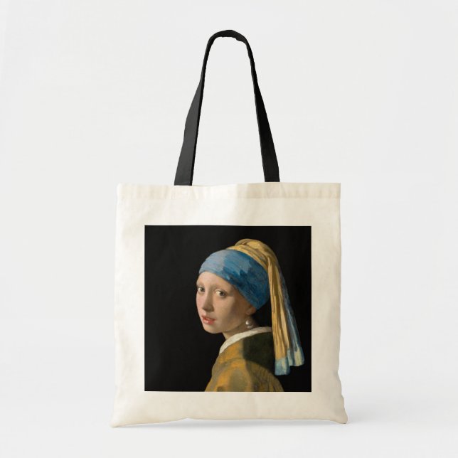 Johannes Vermeer - Mädchen mit Perlenohrring Tragetasche (Vorne)