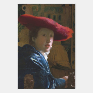 Johannes Vermeer - Mädchen mit rotem Hut Geschenkpapier Set