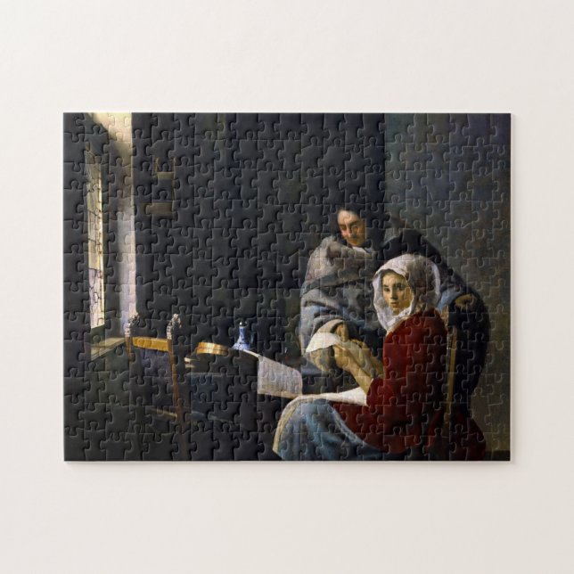 Johannes Vermeer - Mädchen unterbricht ihre Musik (Horizontal)