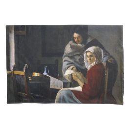 Johannes Vermeer - Mädchen unterbricht ihre Musik Kissenbezug