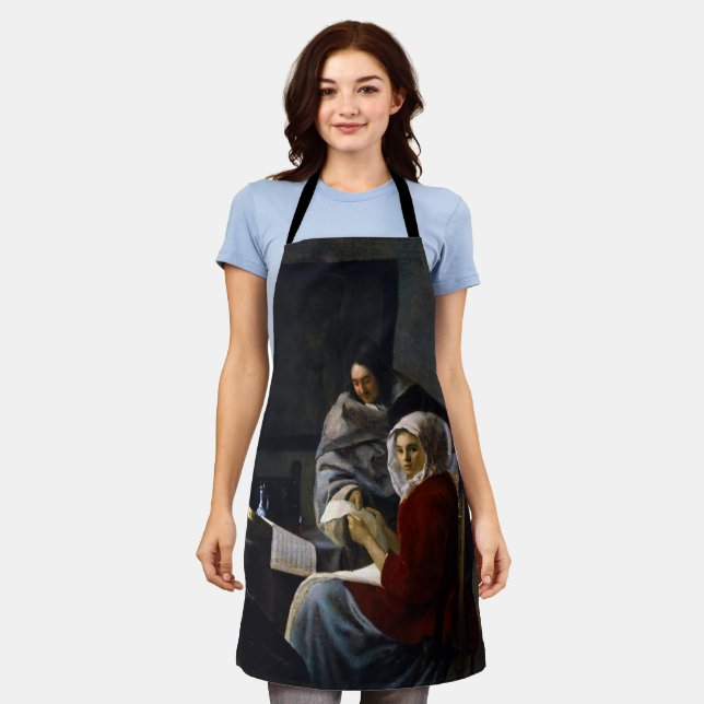 Johannes Vermeer - Mädchen unterbricht ihre Musik Schürze (Getragen)