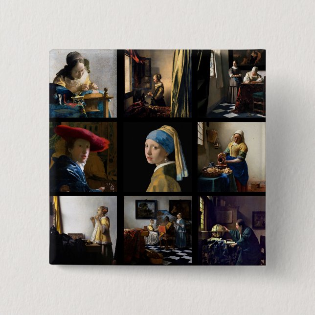 Johannes Vermeer - Masterpiece Grid Button (Vorderseite)