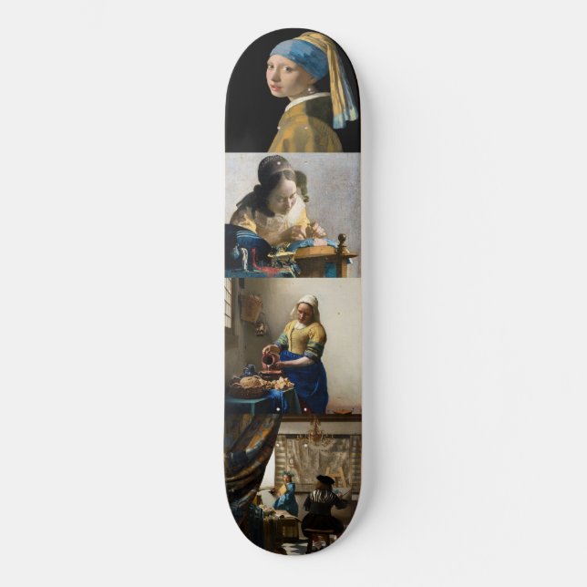 Johannes Vermeer - Masterpiece Grid Skateboard (Vorderseite)