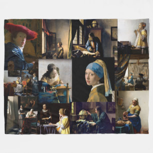 Johannes Vermeer - Meisterwerke Patchwork Fleecedecke