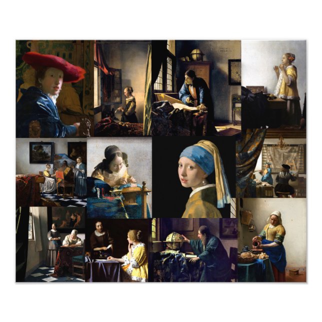 Johannes Vermeer - Meisterwerke Patchwork Fotodruck (Vorne)
