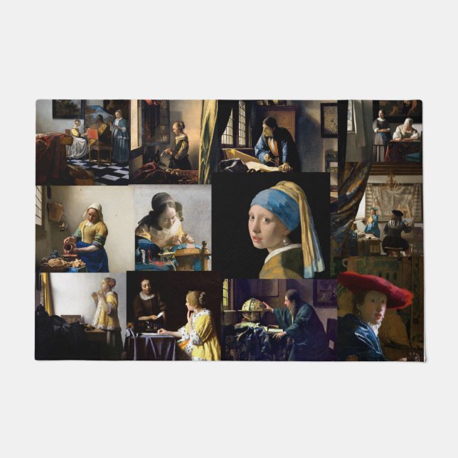Johannes Vermeer - Meisterwerke Patchwork Fußmatte (Vorderseite)