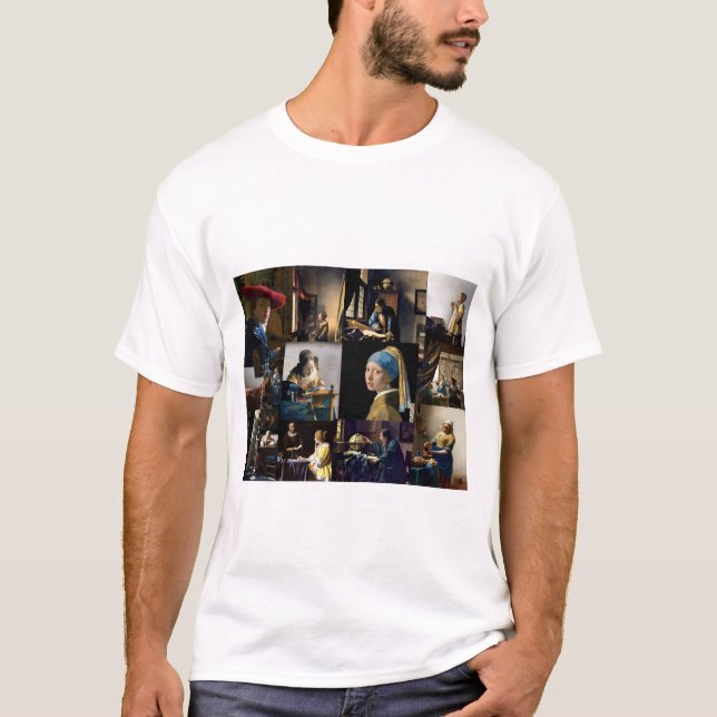 Johannes Vermeer - Meisterwerke Patchwork T-Shirt (Vorderseite)