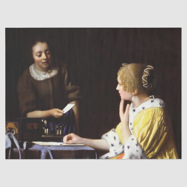 Johannes Vermeer - Ministerin und Frau Seidenpapier (Vorderseite)