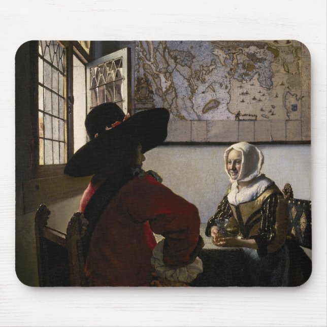 Johannes Vermeer - Offizier mit einem Laughing Gir Mousepad (Vorne)