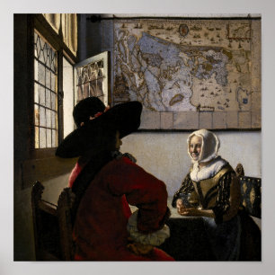 Johannes Vermeer - Offizier mit einem Laughing Gir Poster