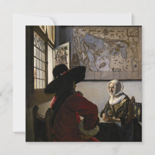 Johannes Vermeer - Offizier mit lachendem Mädchen Dankeskarte