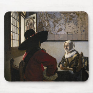 Johannes Vermeer - Offizier mit lachendem Mädchen Mousepad