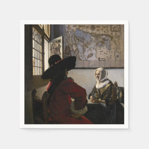 Johannes Vermeer - Offizier mit lachendem Mädchen Serviette