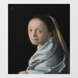Johannes Vermeer - Studie über eine junge Frau Fensteraufkleber