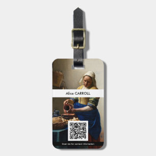 Johannes Vermeer - The Milkmaid - QR-Code Gepäckanhänger