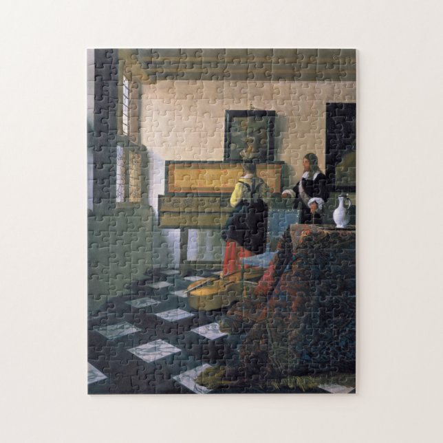 Johannes Vermeer, van Delft, The Music Lesson (Vertikal)