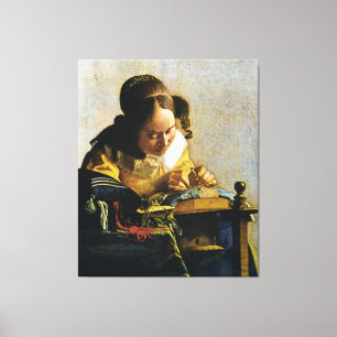 Johannes Vermeers das Lacemaker (circa 1670) Leinwanddruck