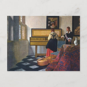 Johannes Vermeers Das Musikunterricht (circa1663) Postkarte