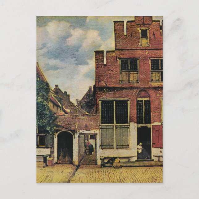 Johannes Vermeer's Street in Delft (ca. 1660) Postkarte (Vorderseite)