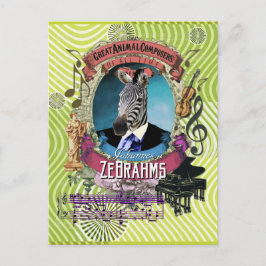 Johannes Zebrahms Zebra Animal Composer Brahms Postkarte