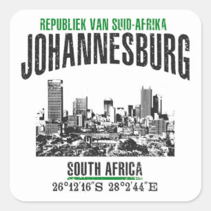 Johannesburg Quadratischer Aufkleber
