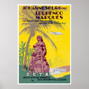 Johannesburg Reiseplakat Südafrika Kunst Poster