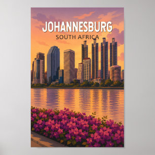 Johannesburg Südafrika Illustration Reise Kunst Poster