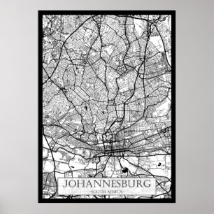 Johannesburg Südafrika Karte Poster