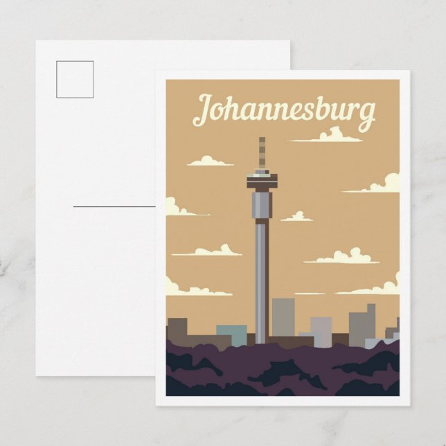 Johannesburg Südafrika Kunstreise Illustration Postkarte (Vorne/Hinten)