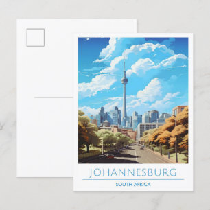 Johannesburg Südafrika Vintage Reise  Postkarte