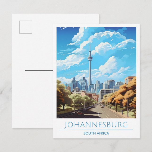 Johannesburg Südafrika Vintage Travel Postkarte (Vorne/Hinten)