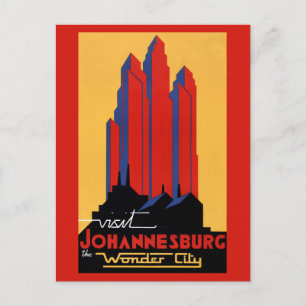 Johannesburg Vintage-Reiseplakat restauriert Postkarte