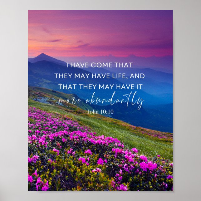 John 10:10 Ich bin gekommen, dass sie Leben haben  Poster (Vorne)