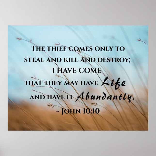 John 10:10 Ich bin gekommen, dass sie Leben haben  Poster (Vorne)