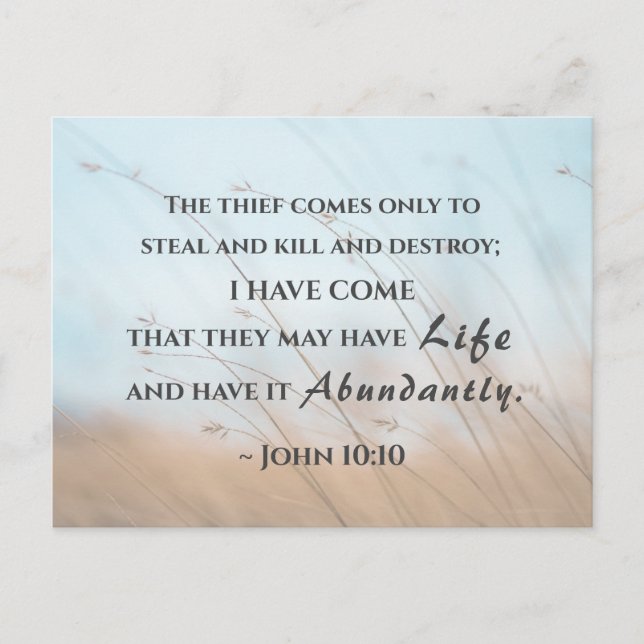 John 10:10 Ich bin gekommen, dass sie Leben haben  Postkarte (Vorderseite)