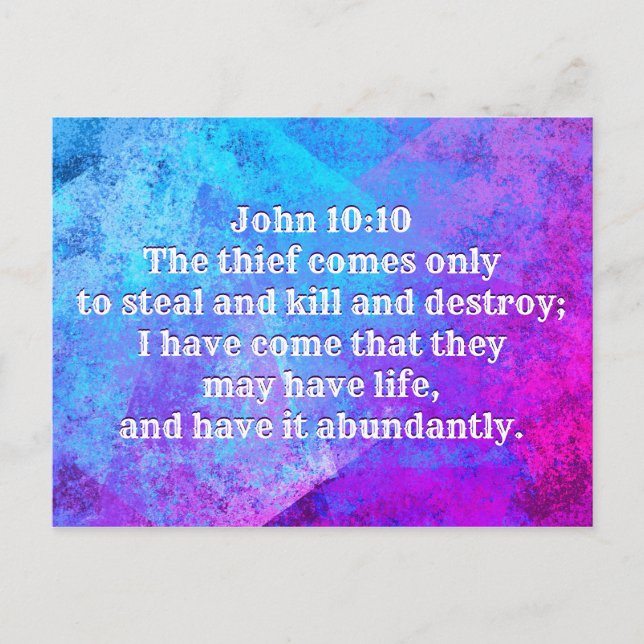 John 10:10 Ich bin gekommen, dass sie Leben haben  Postkarte (Vorderseite)