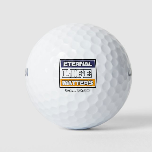 John 10-28 Ewiges Leben zählt Golfball (Vorderseite)