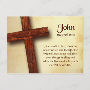 John 11 25-26 Citation biblique Carte postale