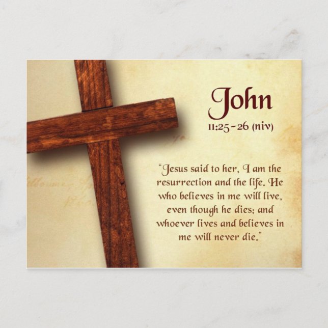 John 11 25-26 Citation biblique Carte postale (Devant)