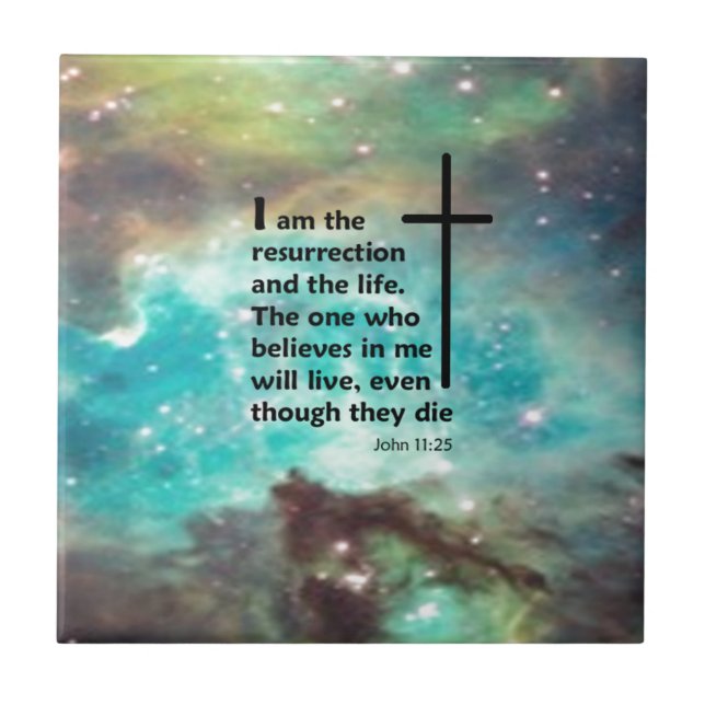 John-11:25 Fliese (Vorderseite)