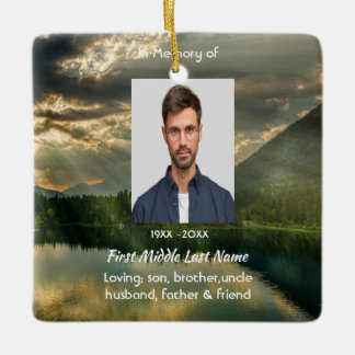 John 11: 25, Scripture Memorial Keepsake  Keramikornament