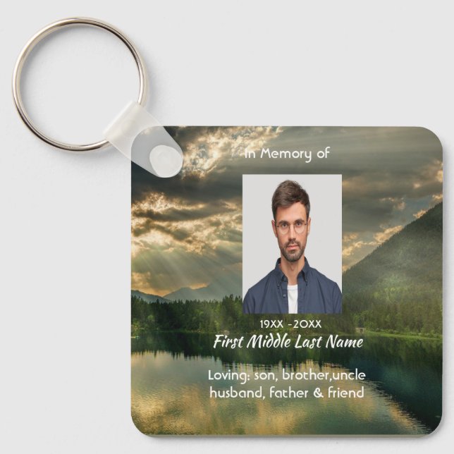 John 11: 25, Scripture Memorial Keepsake  Schlüsselanhänger (Vorderseite)