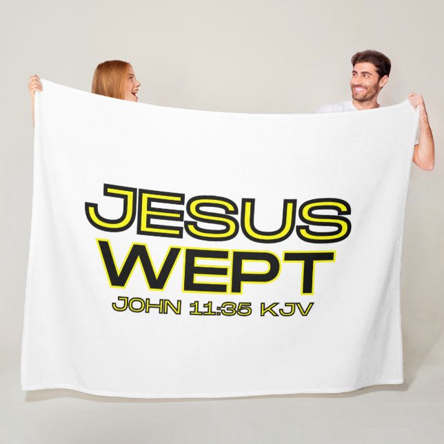 John 11:35 Bible Verse KJV Zitat Fleecedecke (Beispiel)