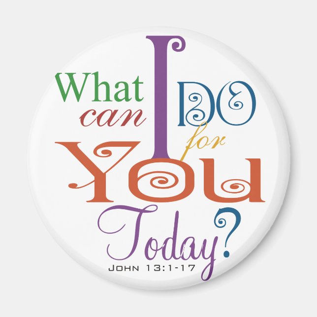 John 13:1-17 Wash Disciples Feet Scripture-Wear Magnet (Vorne)